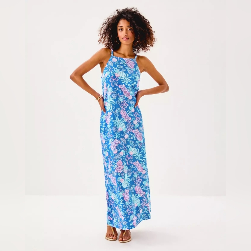 NEW Lilly Pulitzer Braided Straps Kyleigh Maxi Dress - Citrus Crush - Picture 2 of 5